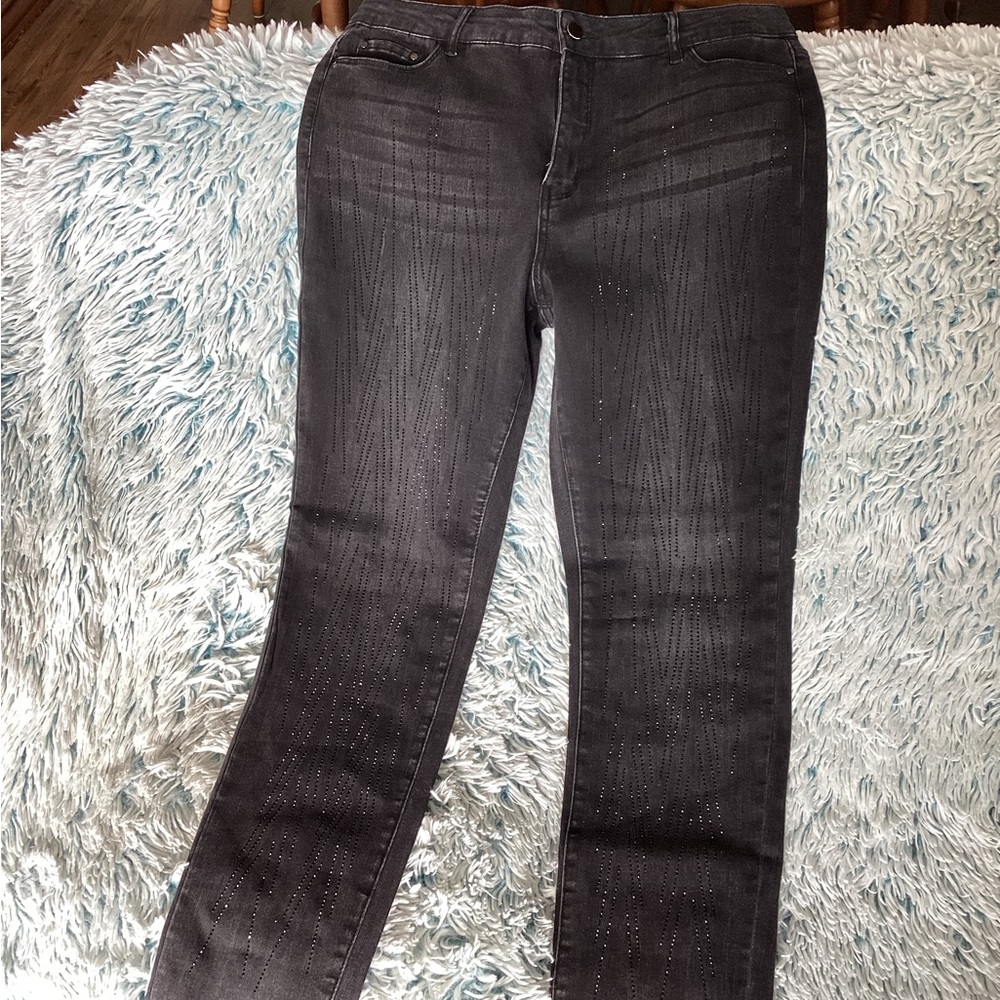 Black Rhinestone Skinny Jeans